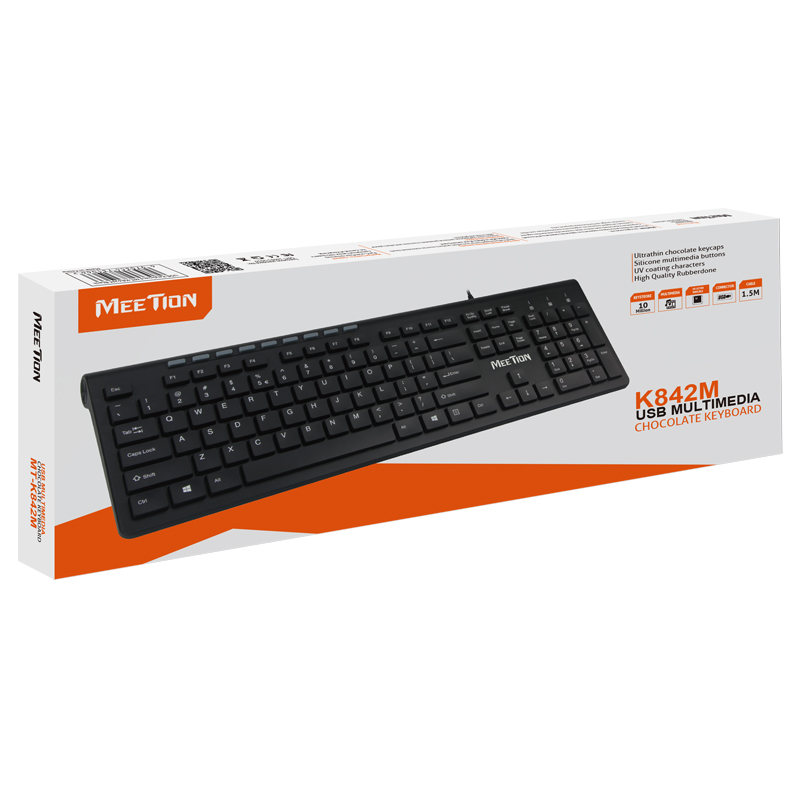 Multimedia Ultrathin USB Corded Keyboard